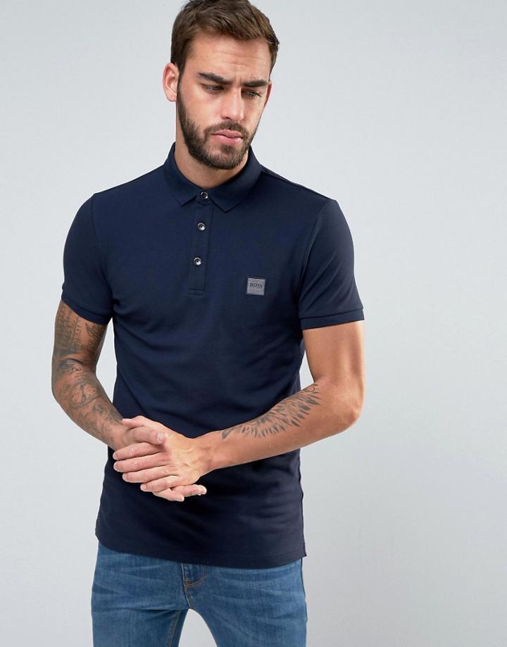Boss Orange By Hugo Boss Slim Fit Polo Shirt In Navy - Navy