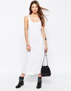 Asos City Maxi Dress In Rib - White