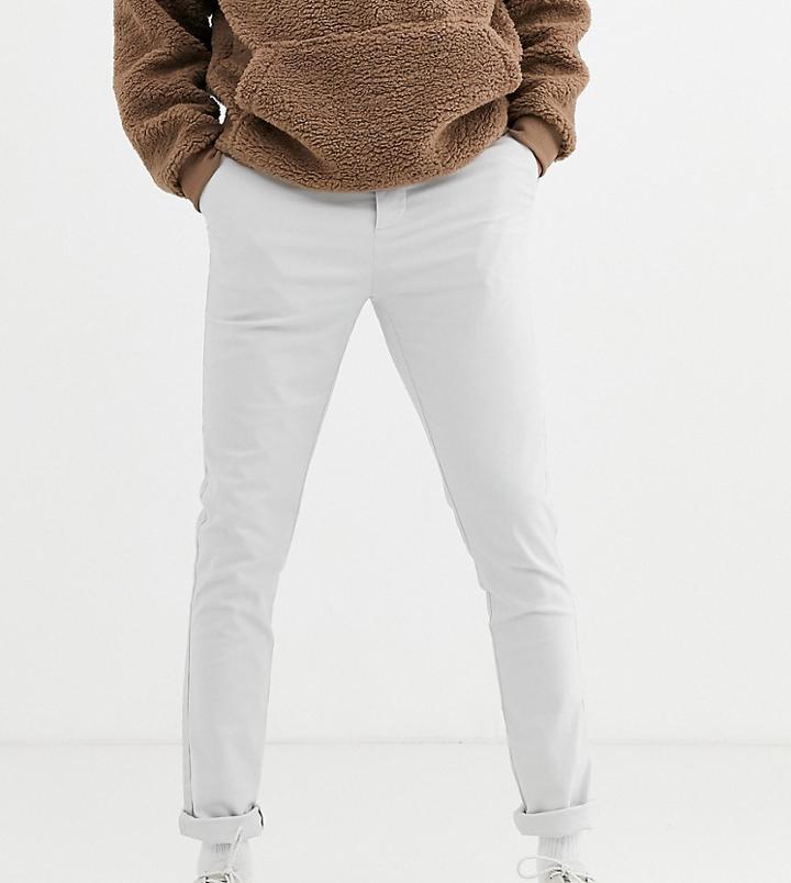 Asos Design Tall Skinny Chinos In Ice Gray-blue