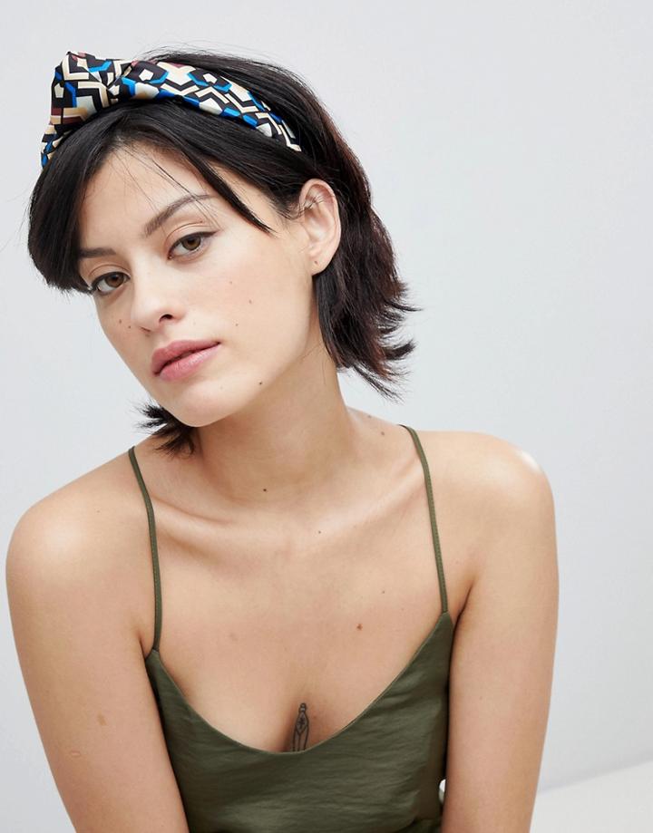 Asos Design Chunky Pattern Knot Headband - Multi