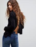 Cheap Monday Surplus Long Sleeved Asymmetric Top - Black