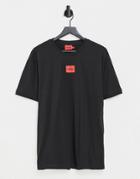 Hugo Diragolino212 Contrast Box Logo T-shirt In Black
