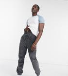 Asos Design Relaxed Cord Sweatpants In Charcoal-grey