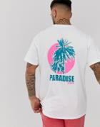 New Look Oversized T-shirt With Paradise Print In White