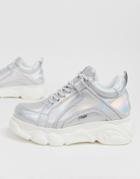 Buffalo Colby Low Platform Chunky Sneakers In Silver - Silver