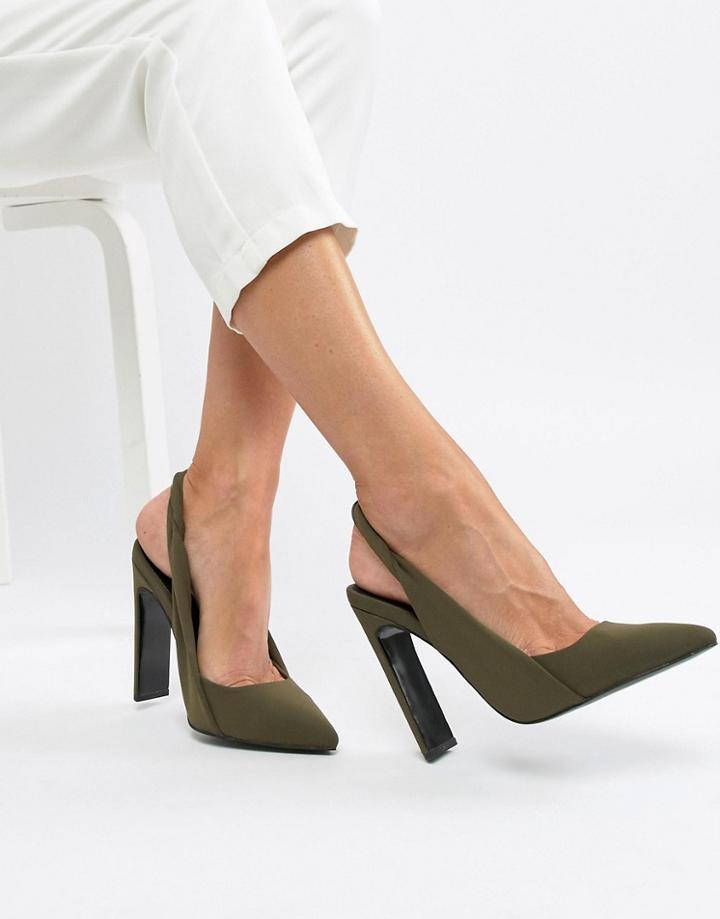 Asos Design Poker Slingback High Heels - Green
