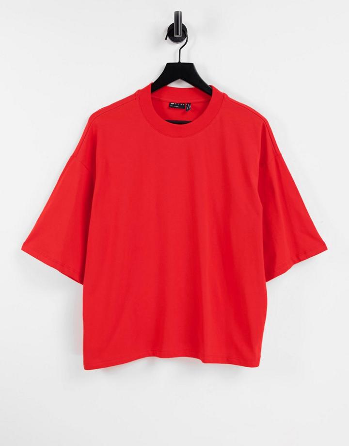 Asos Design T-shirt In Oversized Boxy Fit In Red