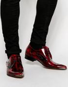 Jeffery West Leather Derby Shoes - Red