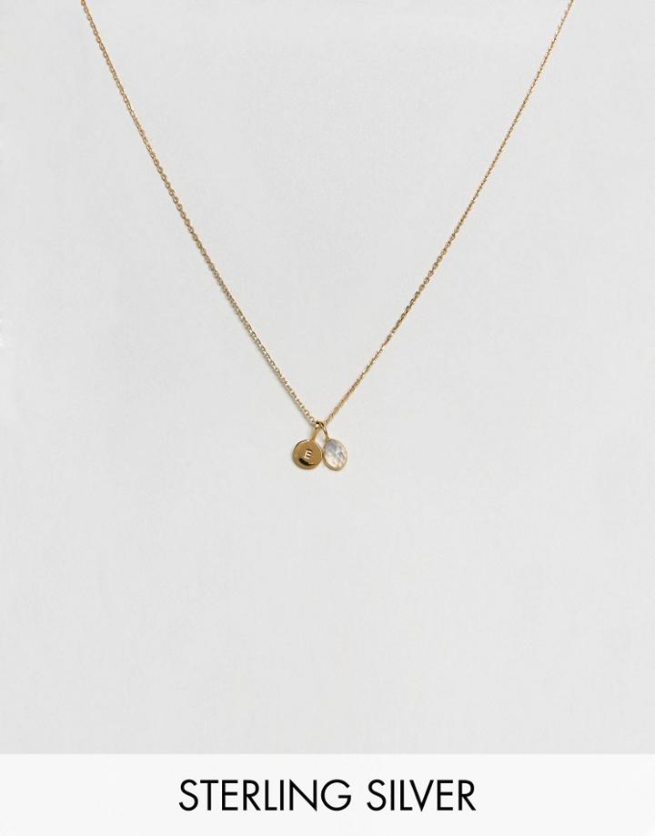 Carrie Elizabeth Initial E Cluster Necklace - Gold