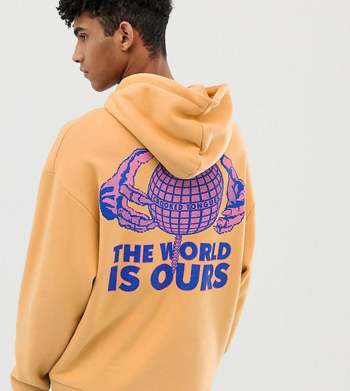 Crooked Tongues Oversized Hoodie With This World Is Ours Print