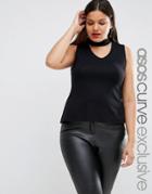 Asos Curve Top With Choker Neck - Black