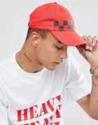 Granted Baseball Cap In Red With Checkerboard Print - Red