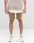 Asos Jersey Shorts In Sand - Ermine