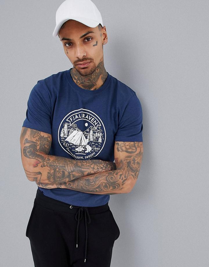 Fjallraven Lagerplats T-shirt In Navy - Navy