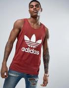 Adidas Originals Trefoil Tank In Red Bq5349 - Red
