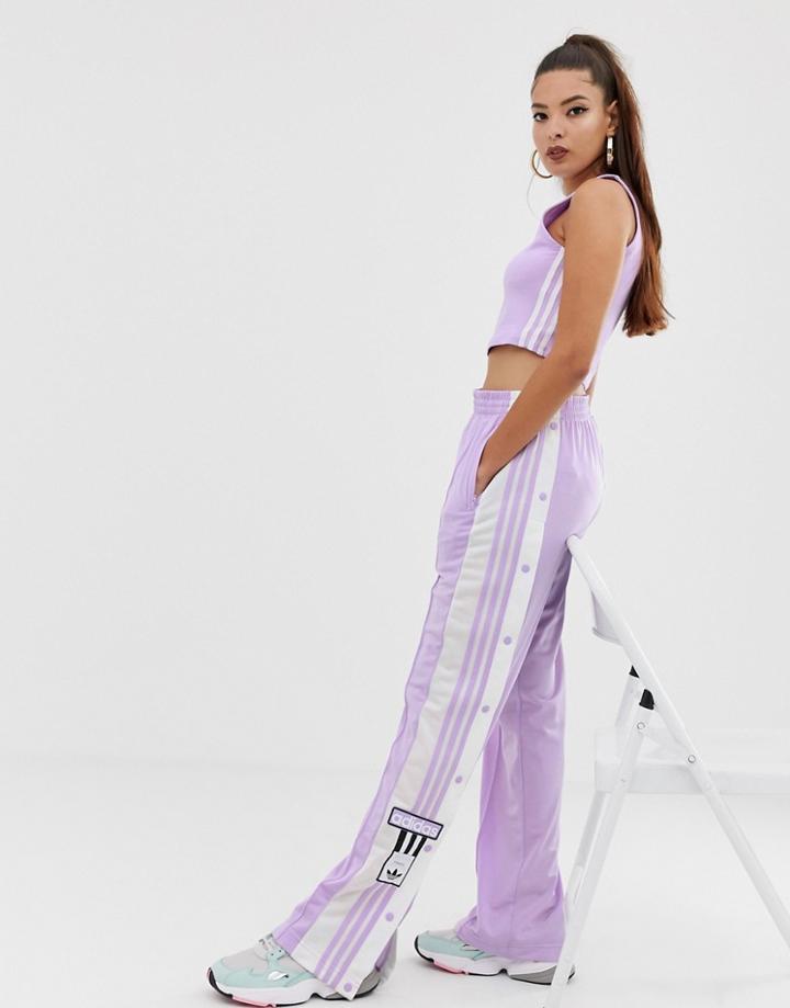 Adidas Originals Adicolor Adibreak Popper Pants In Purple - Purple