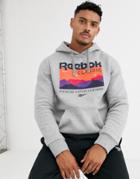 Reebok Classic Hoodie With Trail Print In Gray