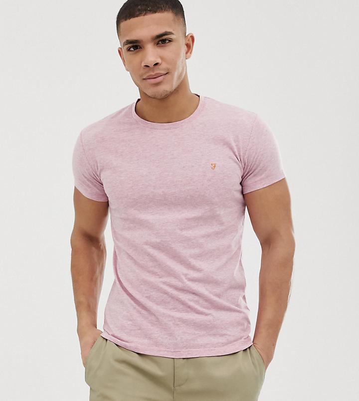 Farah Gloor Slim Fit Marl T-shirt In Pink Exclusive At Asos