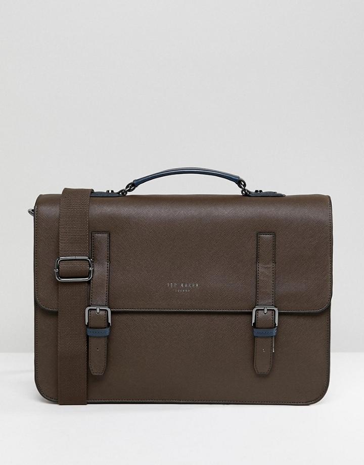 Ted Baker Country Satchel In Crossgrain - Brown