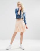 Asos Skater Skirt With Pockets - Blush