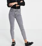 Topshop Petite Recycled Cotton Blend Jamie Jeans In Gray