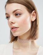 Asos Basic Lace Choker Necklace - Nude