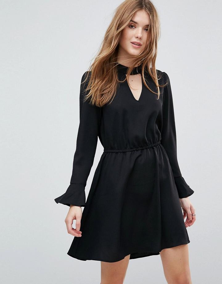Only Johnanna Fluted Sleeve Dress - Black