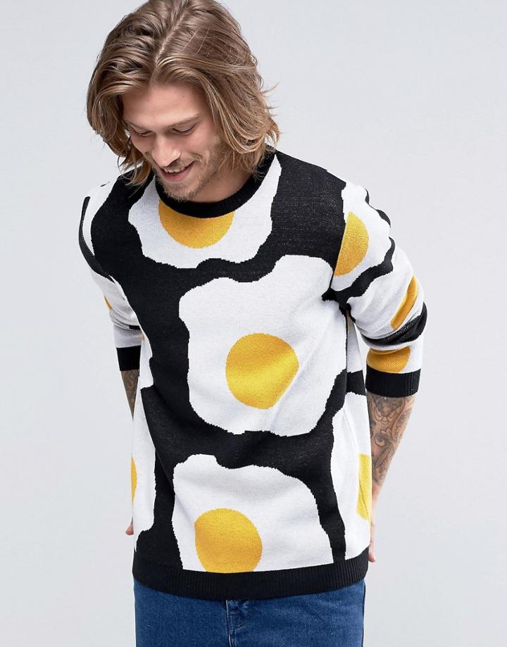 Asos Sweater With Fried Eggs - Black