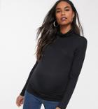 New Look Maternity Roll Neck Top In Black