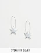 Asos Sterling Silver Star Pendant Earrings - Silver