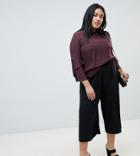 Asos Design Curve Tailored Easy Elasticated Waist Soft Culottes - Black