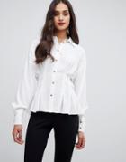 Miss Selfridge Waist Detail Shirt - White