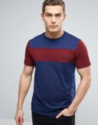 Fred Perry Chest Panel T-shirt Pique And Jersey In Navy - Navy