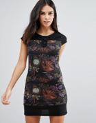 Pussycat London Printed T-shirt Dress - Black