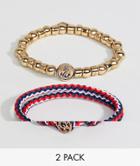 Icon Brand Beaded & Cord Bracelet In 2 Pack Exclusive To Asos - Multi