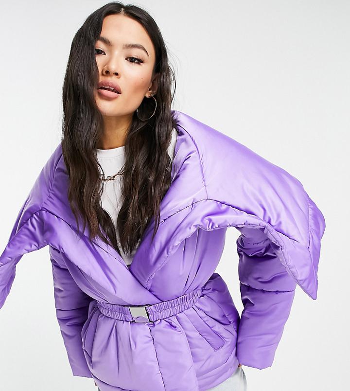 Asyou Tie Puffer In Purple
