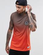 Hype Gradient T-shirt With Crest Logo - Rust