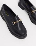 Raid Empire Chunky Loafers In Black With Gold Snaffle