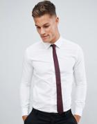 Burton Menswear Slim Fit Shirt In Window Pane Check In White - White