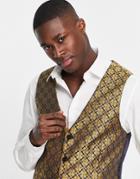 Bolongaro Trevor Floral Super Skinny Fit Suit Vest-blue