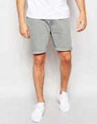 Asos Slim Denim Shorts In Light Gray - Light Gray