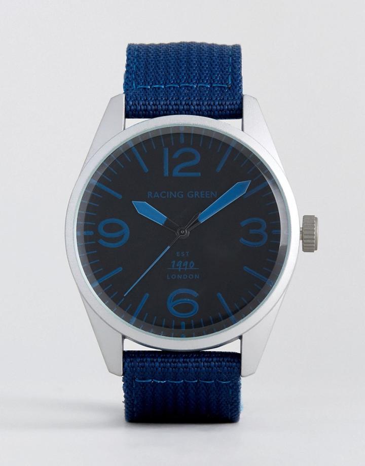 Racing Green Nylon Strap Watch In Navy - Navy