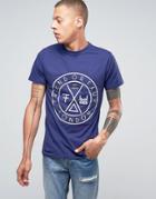 Friend Or Faux Crosshair Back Print T-shirt - Blue