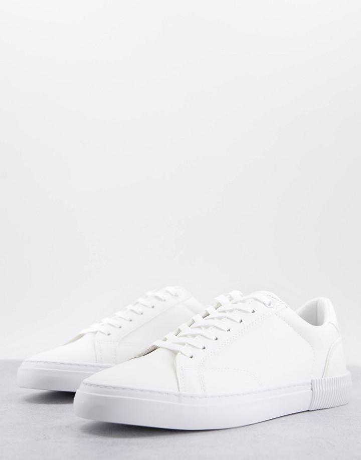 Pull & Bear Lace Up Sneakers In White