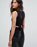 New Look Twist Back Top - Black