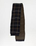 Boardmans Knitted Multi Check Scarf In Navy