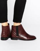 Asos Alaska Wide Fit Leather Ankle Boots - Oxblood