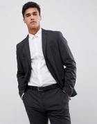 Jack & Jones Slim Fit Charcoal Plain Suit Jacket - Gray