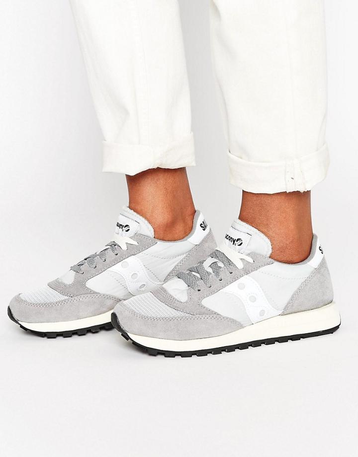 Saucony Jazz Original Sneakers In White & Gray - White