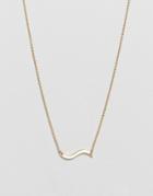 Weekday Gold Wave Pendant Necklace - Gold